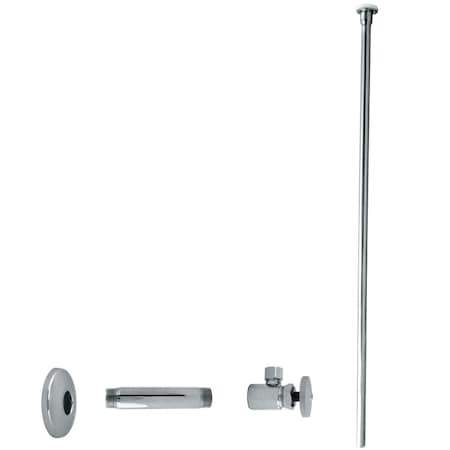 Westbrass Toilet Kit, 1/2" IPS x 3/8" OD x 20" Flat Head in Polished Chrome D103KFH-26